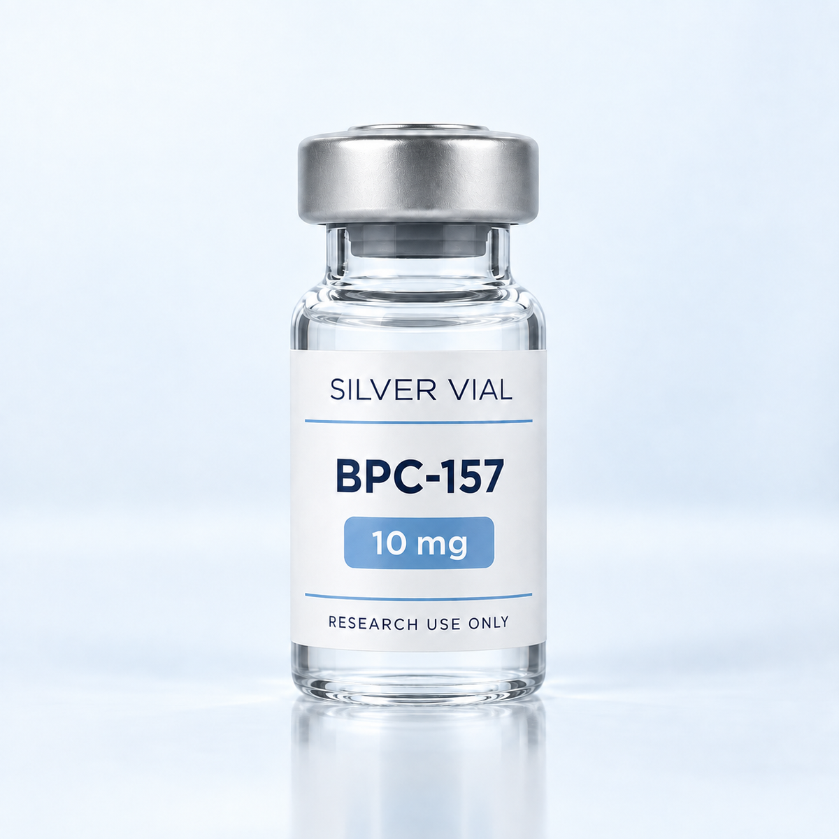 Флакон Silver Vial BPC-157 10 mg за изследователска употреба