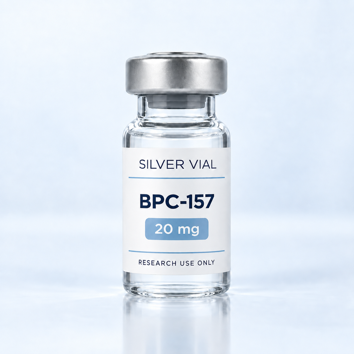Флакон Silver Vial BPC-157 20 mg за изследователска употреба