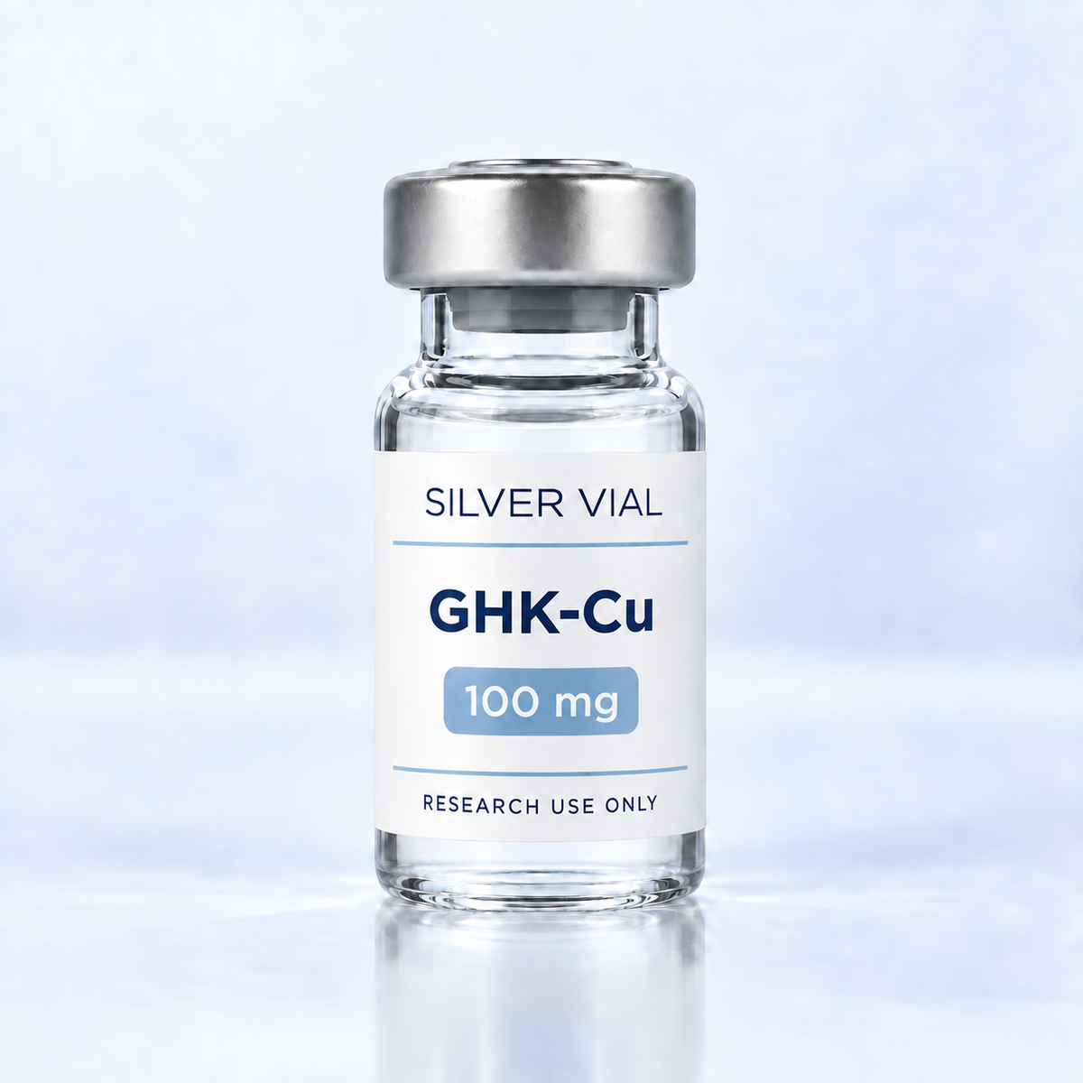 Флакон Silver Vial GHK-Cu 100 mg за изследователска употреба