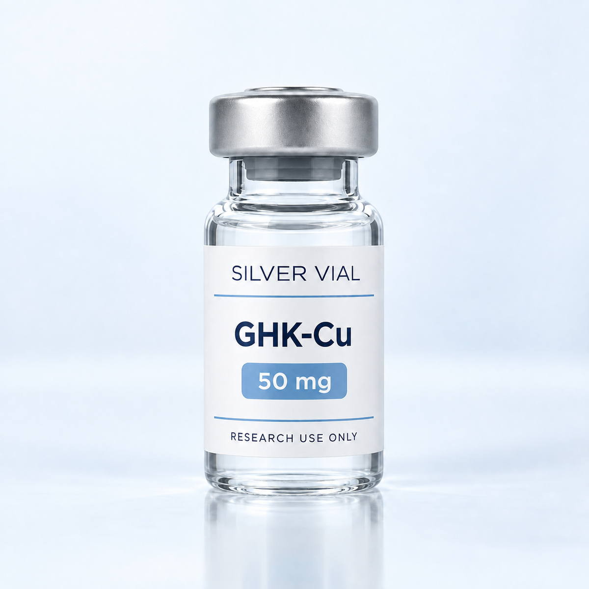 Флакон Silver Vial GHK-Cu 50 mg за изследователска употреба