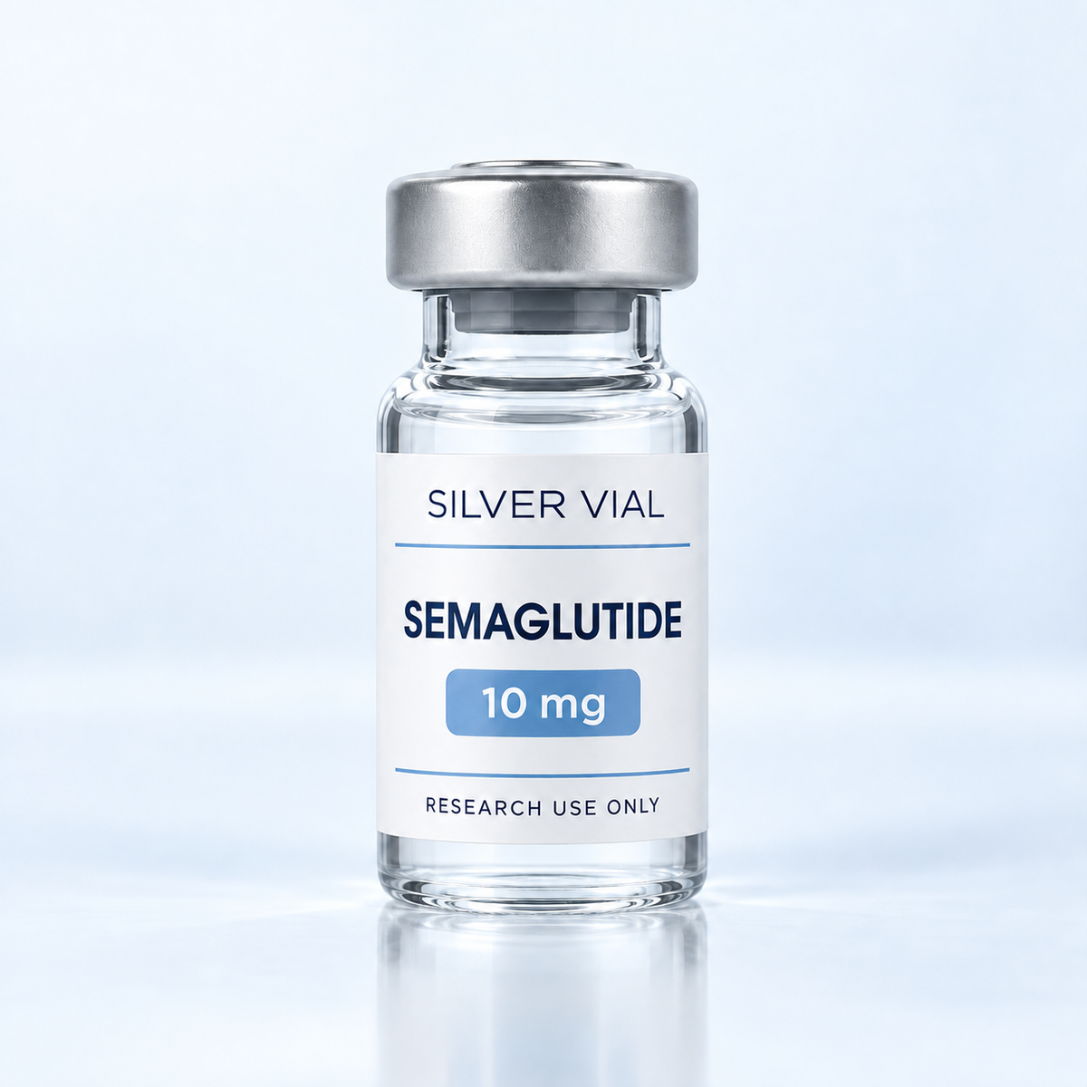 Флакон Silver Vial Semaglutide 10 mg за изследователска употреба