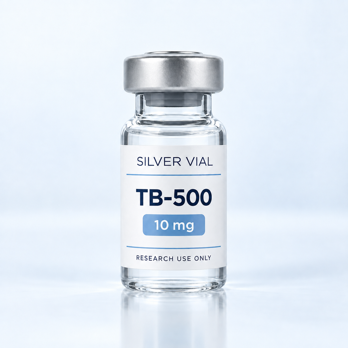Флакон Silver Vial TB-500 10 mg за изследователска употреба